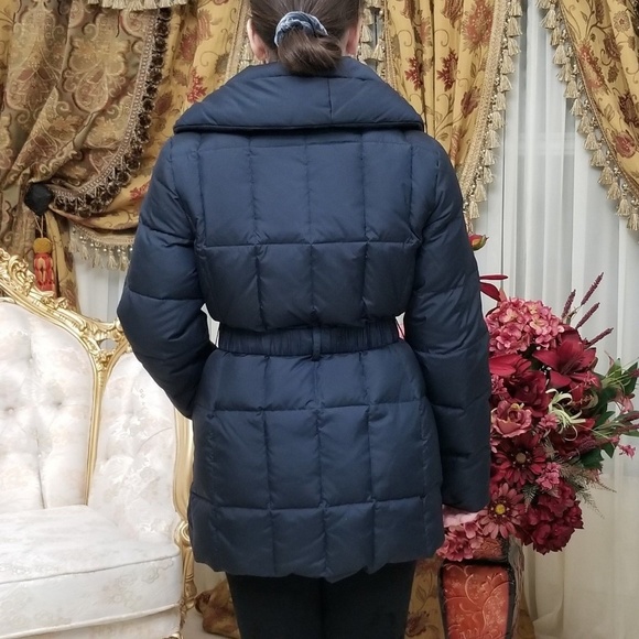 Cole Haan Quilted Oversize Collar Down Coat - Picture 5 of 8
